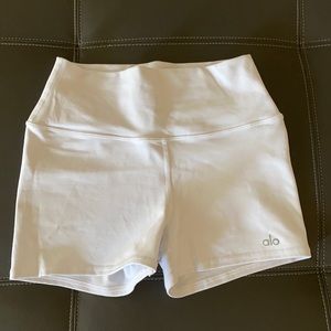 ALO Yoga White Airbrush Bike Short